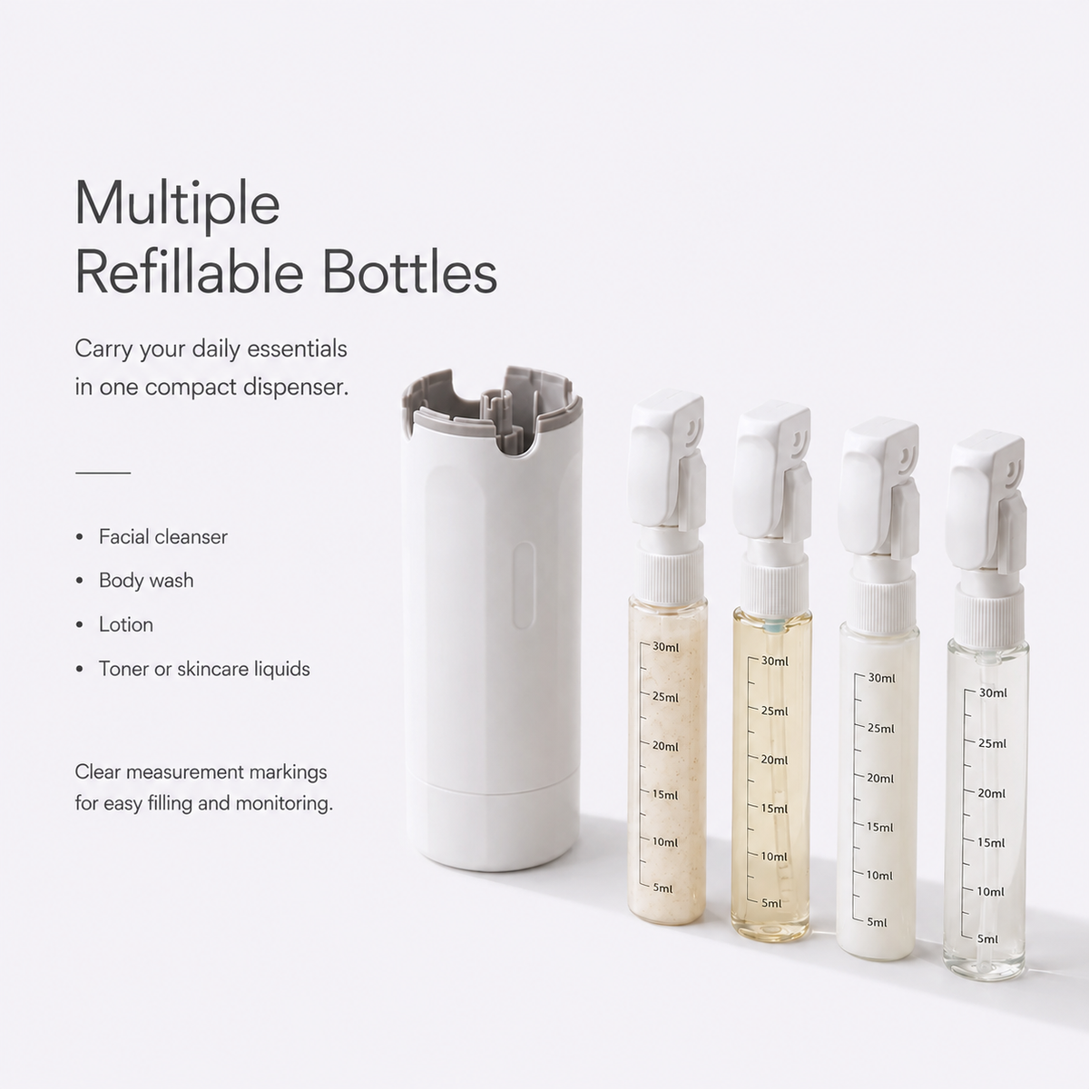 4-in-1 Travel Dispenser Bottle